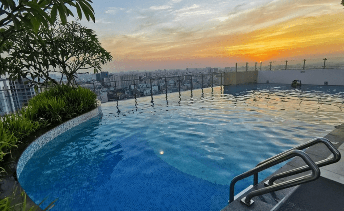 Terrace swimming pool render